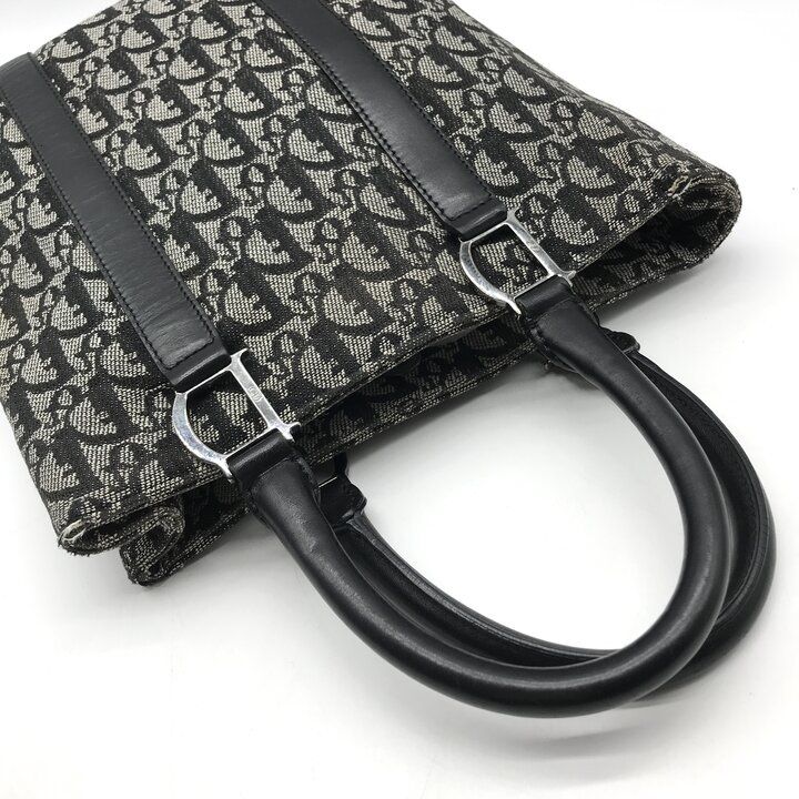 Dior Trotter Canvas Leather Silver Hand Tote Black — view 7