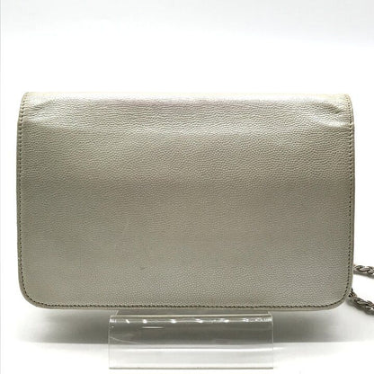 Chanel CC Logo Caviar Leather Silver Chain Wallet Shoulder Bag — view 3