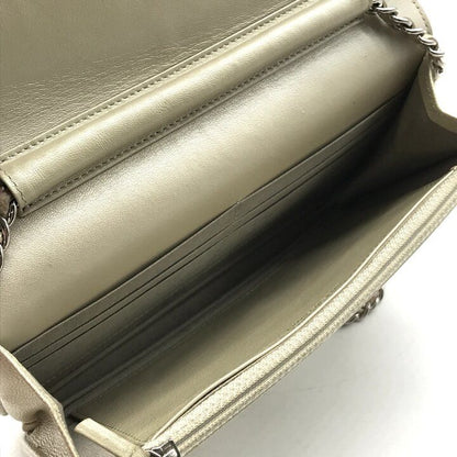Chanel CC Logo Caviar Leather Silver Chain Wallet Shoulder Bag — view 9