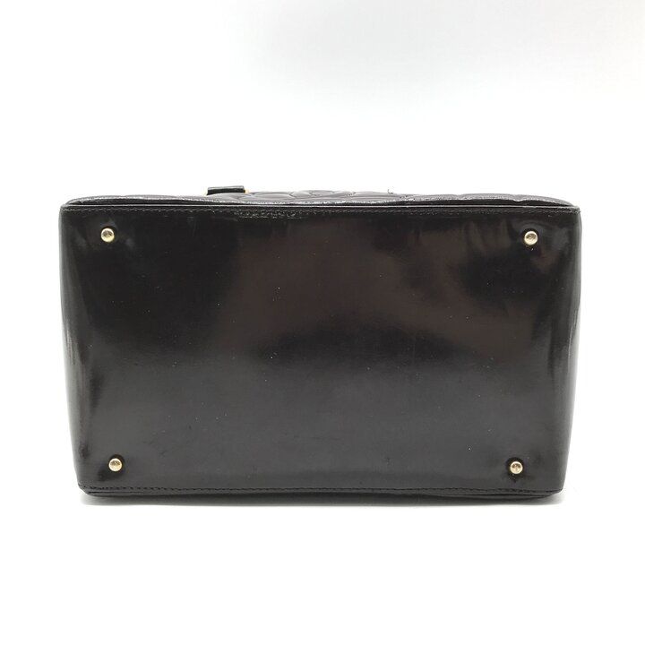 Chanel CC Logo Chocolate Bar Patent Hand Bag Brown Bag — view 4