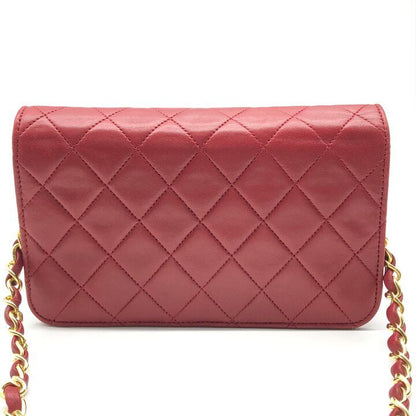 Chanel CC Logo Mini Quilted Lambskin Shoulder Bag Red — view 3