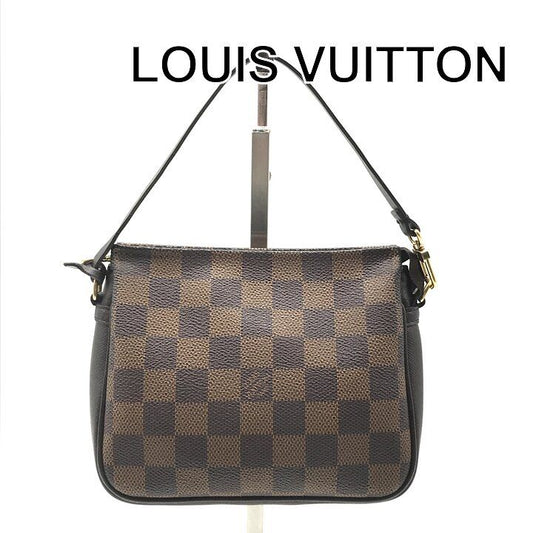 Louis Vuitton Damier Trousse Makeup Pouch Case Shoulder Bag Leather Brown