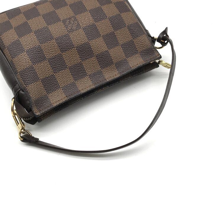 Louis Vuitton Damier Trousse Makeup Pouch Case Shoulder Bag Leather Brown — view 7