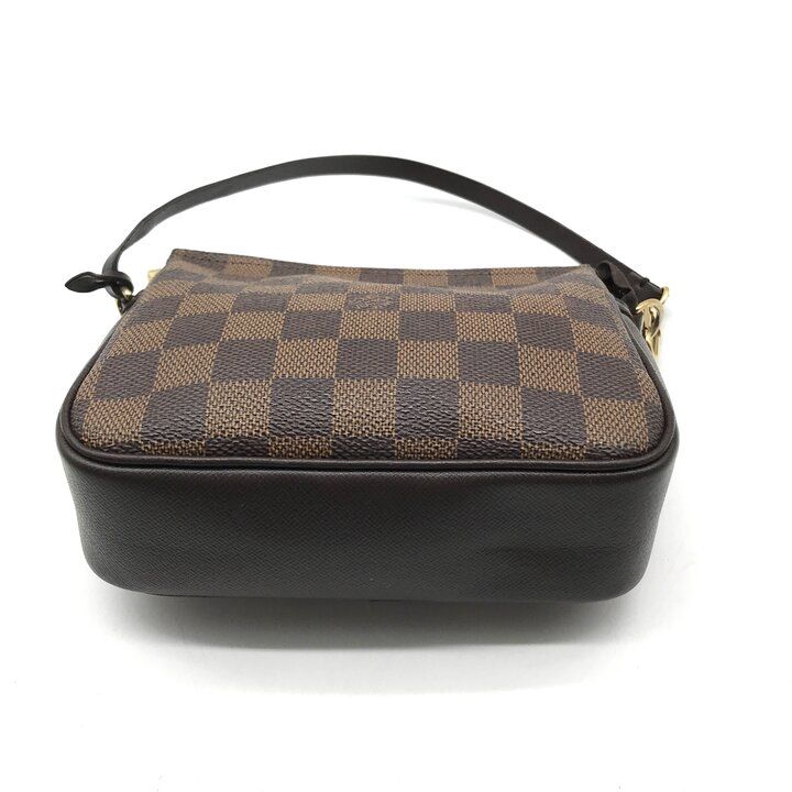Louis Vuitton Damier Trousse Makeup Pouch Case Shoulder Bag Leather Brown — view 4