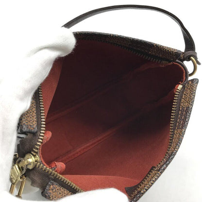 Louis Vuitton Damier Trousse Makeup Pouch Case Shoulder Bag Leather Brown — view 9