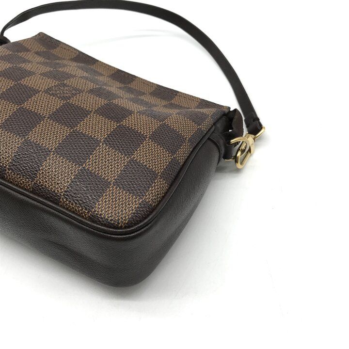 Louis Vuitton Damier Trousse Makeup Pouch Case Shoulder Bag Leather Brown — view 6