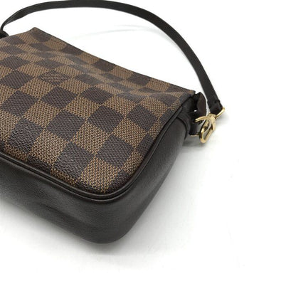 Louis Vuitton Damier Trousse Makeup Pouch Case Shoulder Bag Leather Brown — view 6