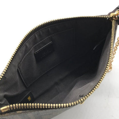 Fendi Zucca Leather Pouch Shoulder Bag Khaki Case — view 8
