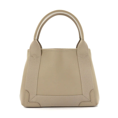 Balenciaga Navy Cabas XS Tote Leather Canvas Beige Silver — view 3