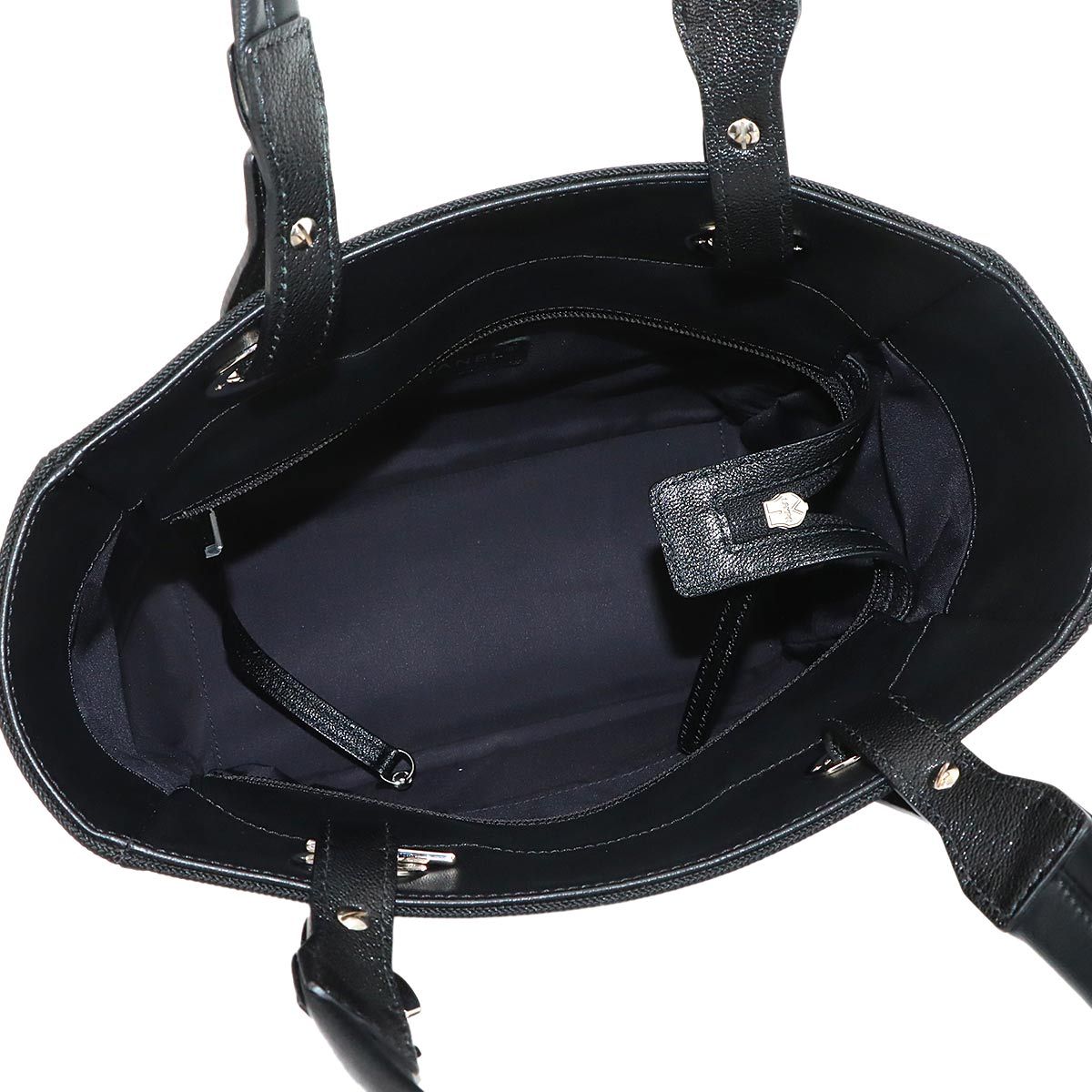 Chanel Paris Biarritz PM Tote Nylon Leather Black Silver — view 7