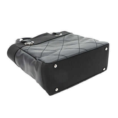 Chanel Paris Biarritz PM Tote Nylon Leather Black Silver — view 5