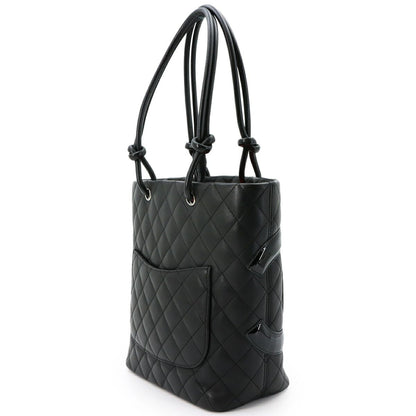 Chanel Cambon Line Tote Calfskin Enamel Black Silver — view 4