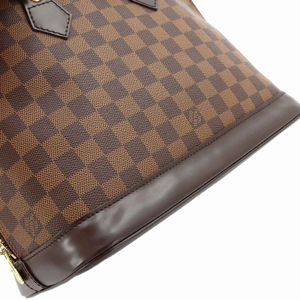 Louis Vuitton Damier Alma PM Hand Bag Ebene Brown Gold — view 8