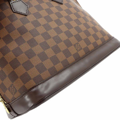 Louis Vuitton Damier Alma PM Hand Bag Ebene Brown Gold — view 8
