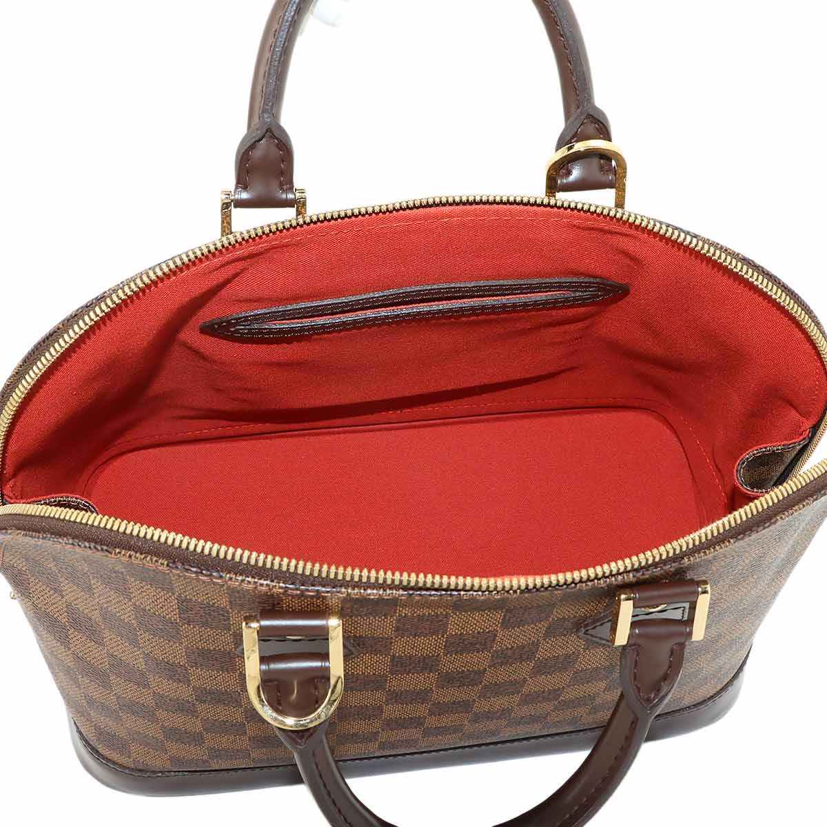 Louis Vuitton Damier Alma PM Hand Bag Ebene Brown Gold — view 6