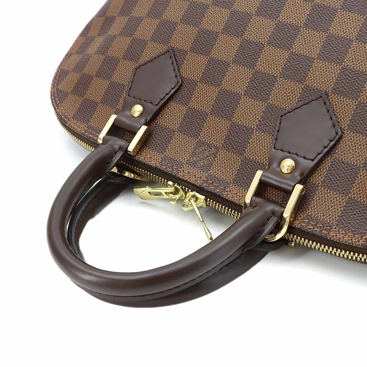Louis Vuitton Damier Alma PM Hand Bag Ebene Brown Gold — view 5