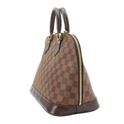 Louis Vuitton Damier Alma PM Hand Bag Ebene Brown Gold — view 3