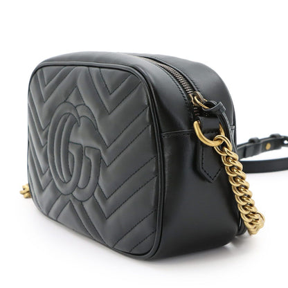 Gucci GG Marmont Chain Shoulder Bag Leather Black — view 3