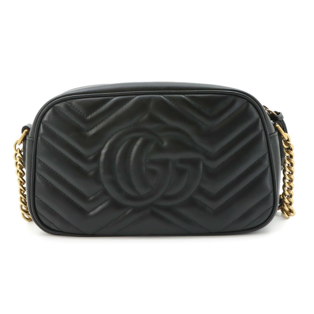 Gucci GG Marmont Chain Shoulder Bag Leather Black — view 2