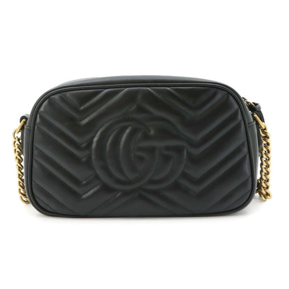 Gucci GG Marmont Chain Shoulder Bag Leather Black — view 2