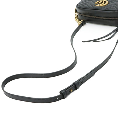 Gucci GG Marmont Chain Shoulder Bag Leather Black — view 5
