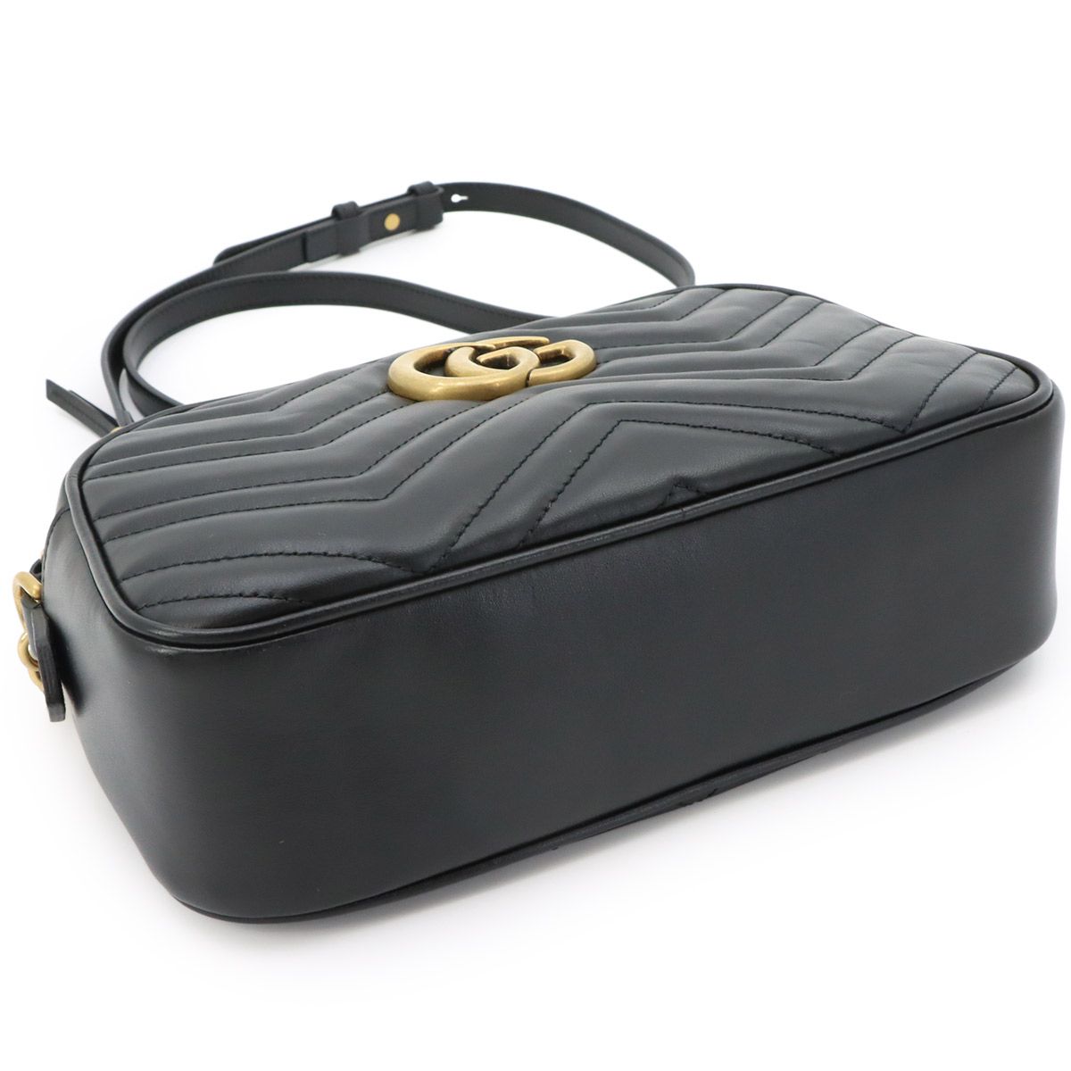 Gucci GG Marmont Chain Shoulder Bag Leather Black — view 4
