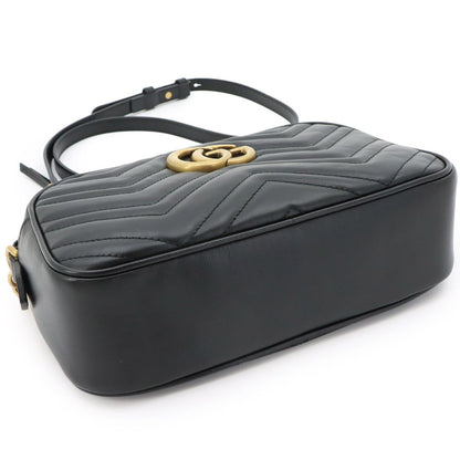 Gucci GG Marmont Chain Shoulder Bag Leather Black — view 4