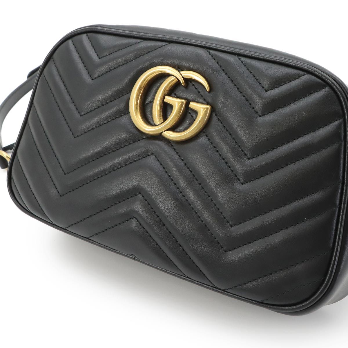Gucci GG Marmont Chain Shoulder Bag Leather Black — view 8