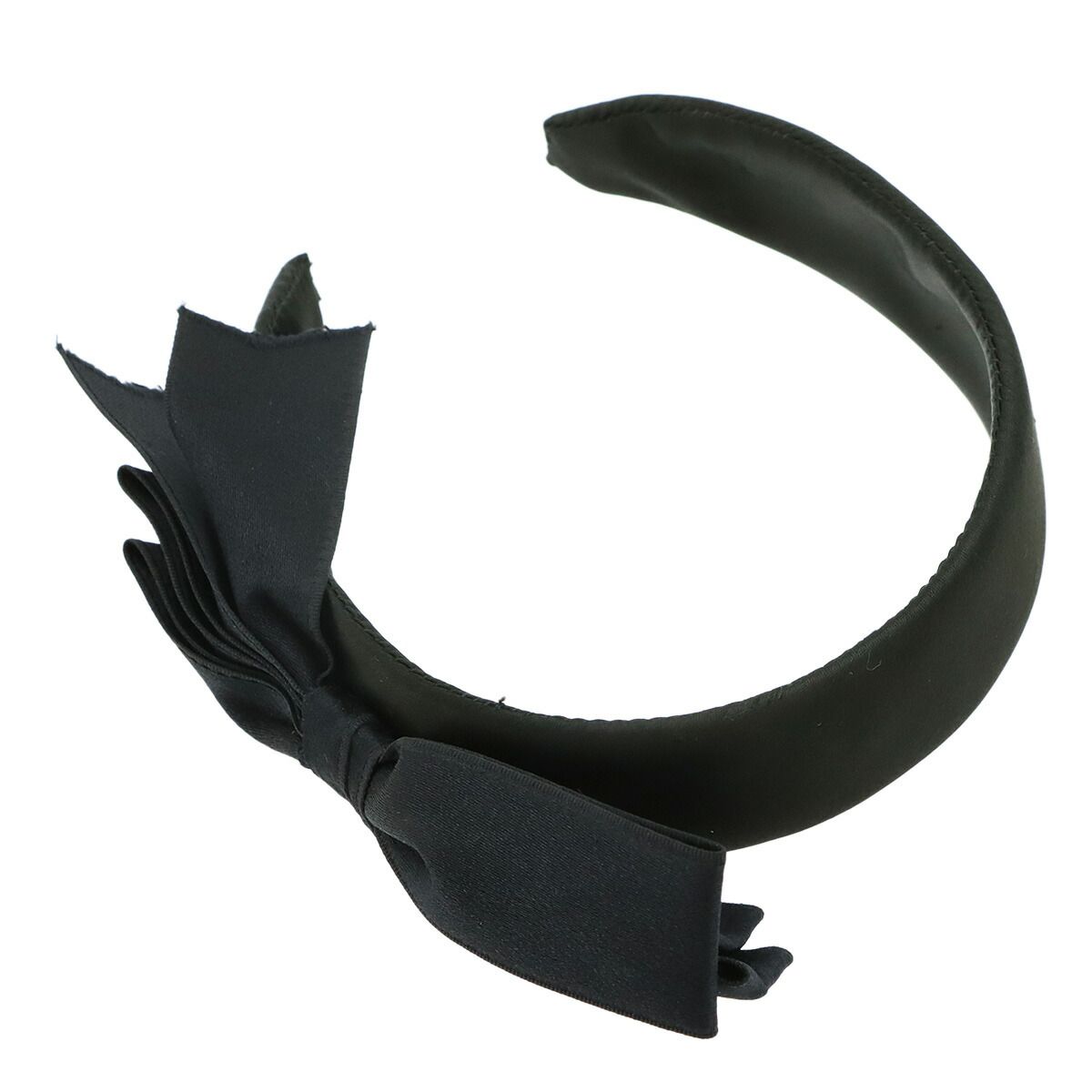 Chanel Ribbon Headband Satin Black Vintage — view 3