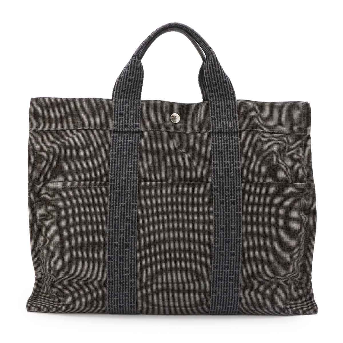 Hermes Her Line MM Tote Canvas Gray Silver Herline MM — view 2