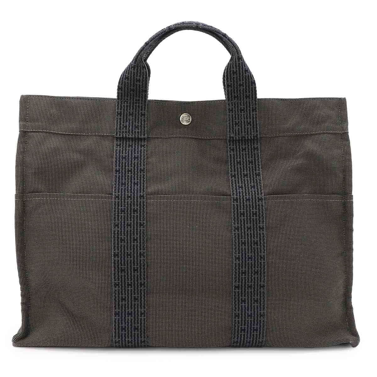 Hermes Her Line MM Tote Canvas Gray Silver Herline MM — view 2