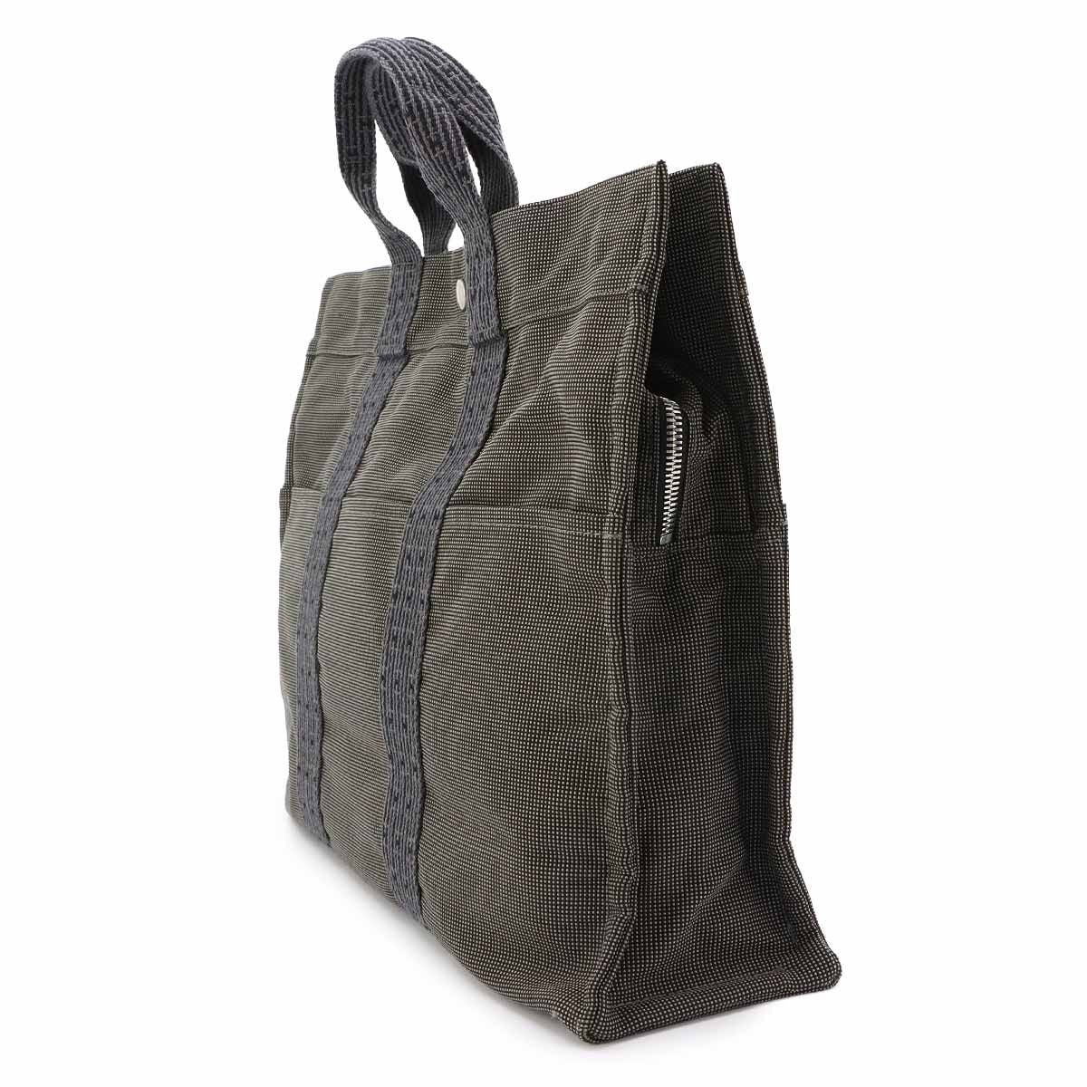 Hermes Her Line MM Tote Canvas Gray Silver Herline MM — view 3