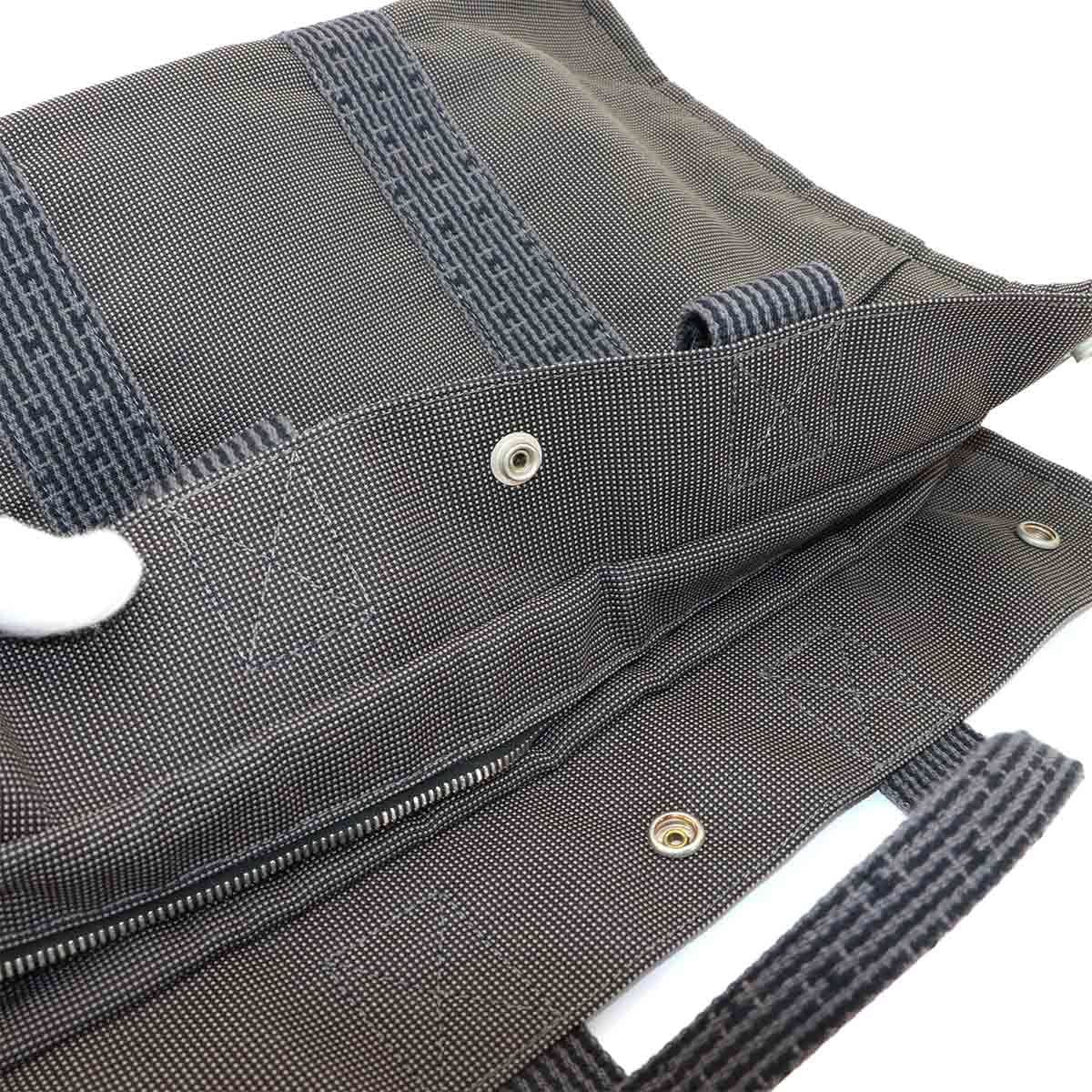 Hermes Her Line MM Tote Canvas Gray Silver Herline MM — view 8