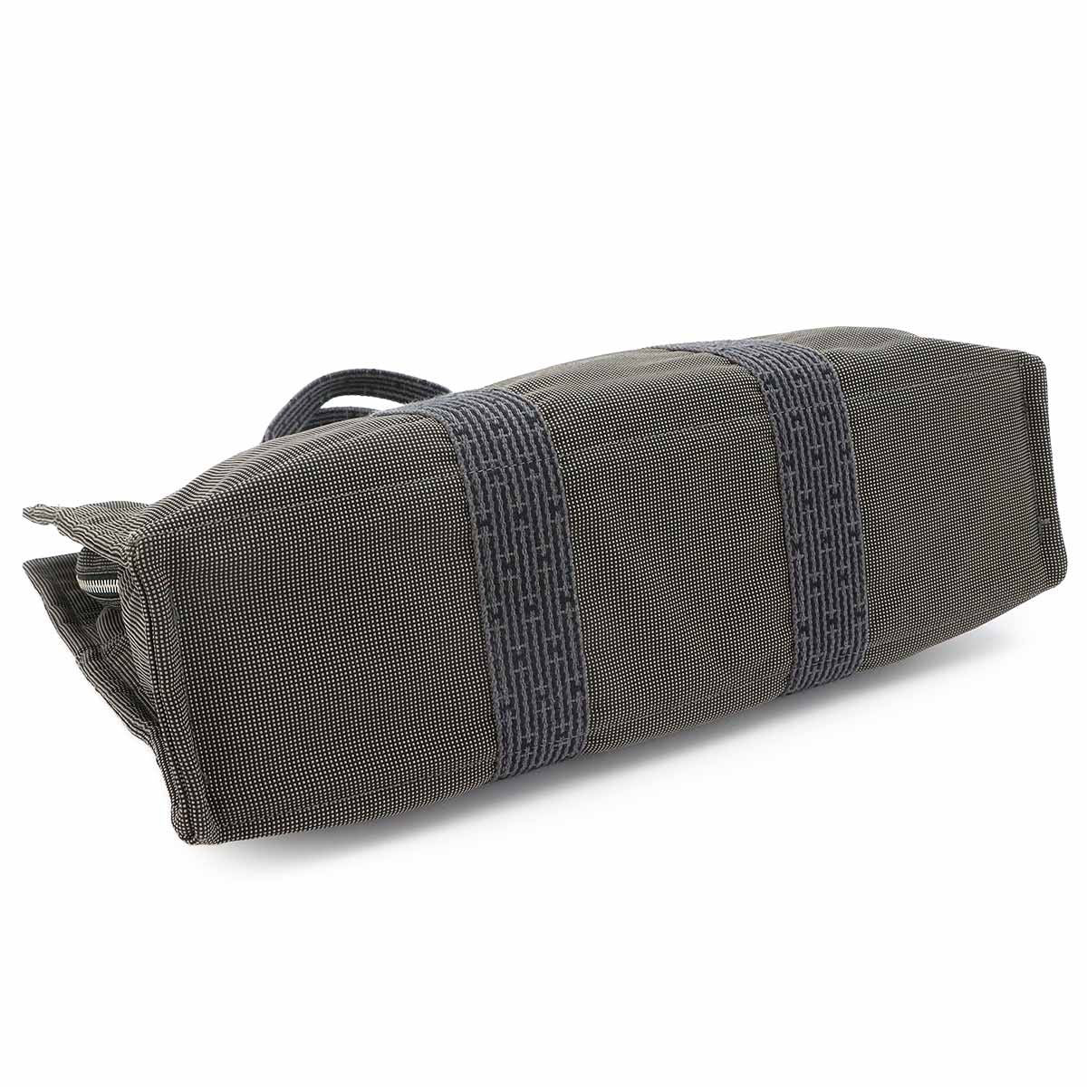 Hermes Her Line MM Tote Canvas Gray Silver Herline MM — view 4