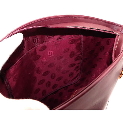 Cartier Must Line Hand Bag Leather Bordeaux Gold — view 8