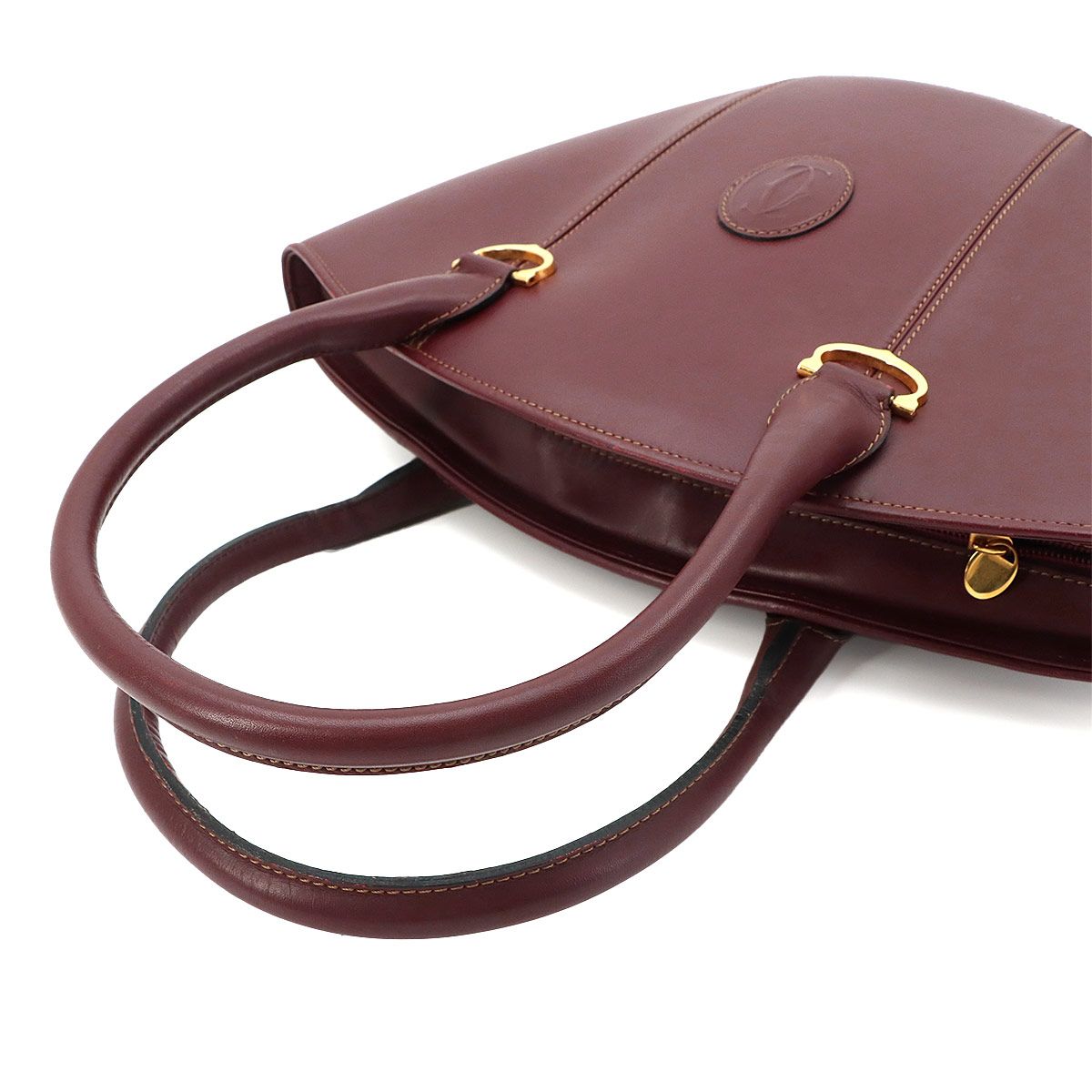 Cartier Must Line Hand Bag Leather Bordeaux Gold — view 5