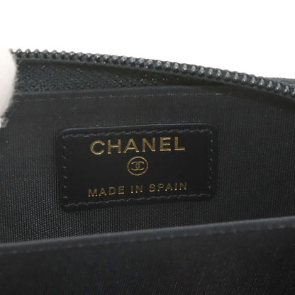 Chanel Boy Zip Coin Purse Caviar Leather Black Gold — view 7