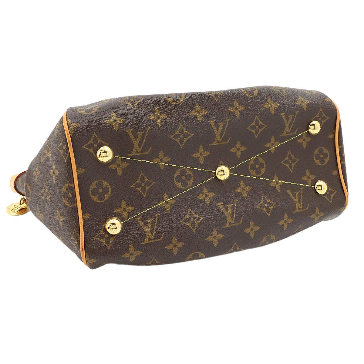 Louis Vuitton Monogram Tivoli PM Hand Bag Brown Gold — view 5