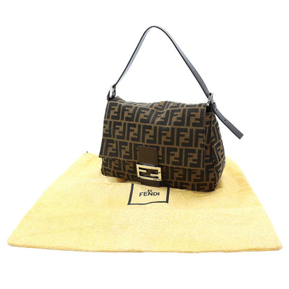 Fendi Zucca Mamma Baguette Shoulder Bag Canvas Leather Brown — view 2