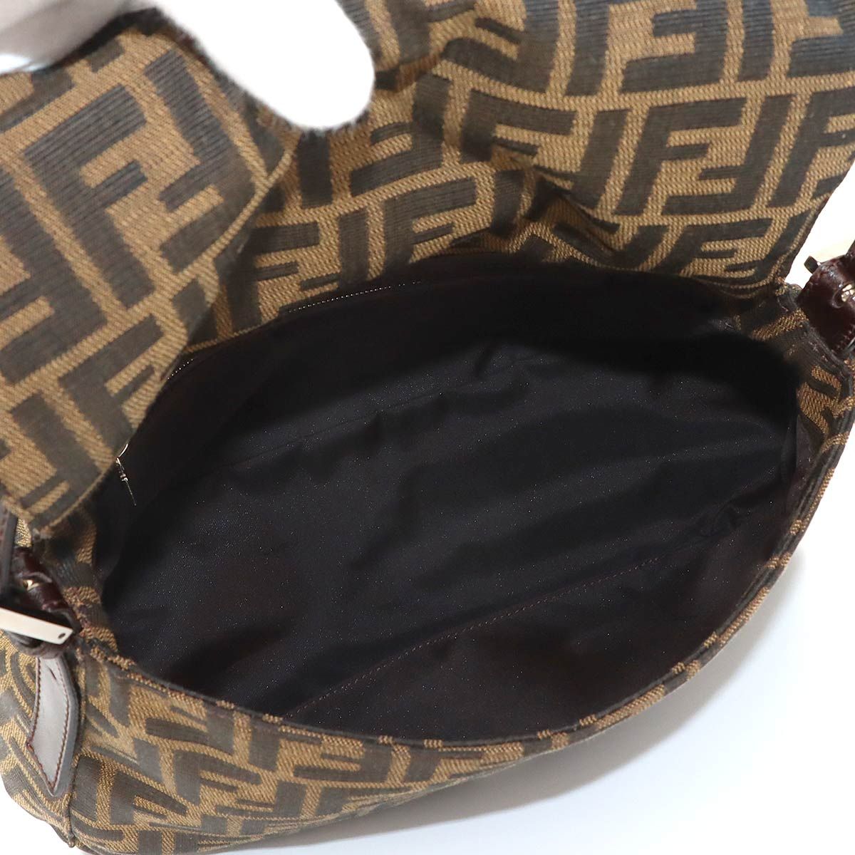 Fendi Zucca Mamma Baguette Shoulder Bag Canvas Leather Brown — view 7