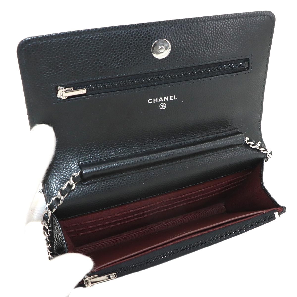 Chanel Quilted Classic Chain Wallet Caviar Leather Black — view 7
