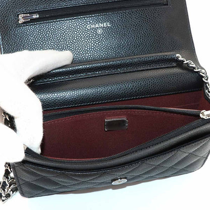 Chanel Quilted Classic Chain Wallet Caviar Leather Black — view 8