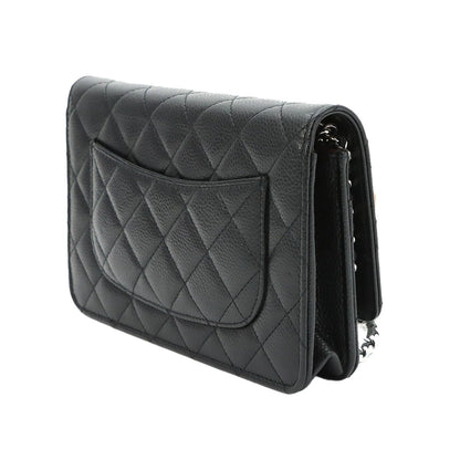 Chanel Quilted Classic Chain Wallet Caviar Leather Black — view 4