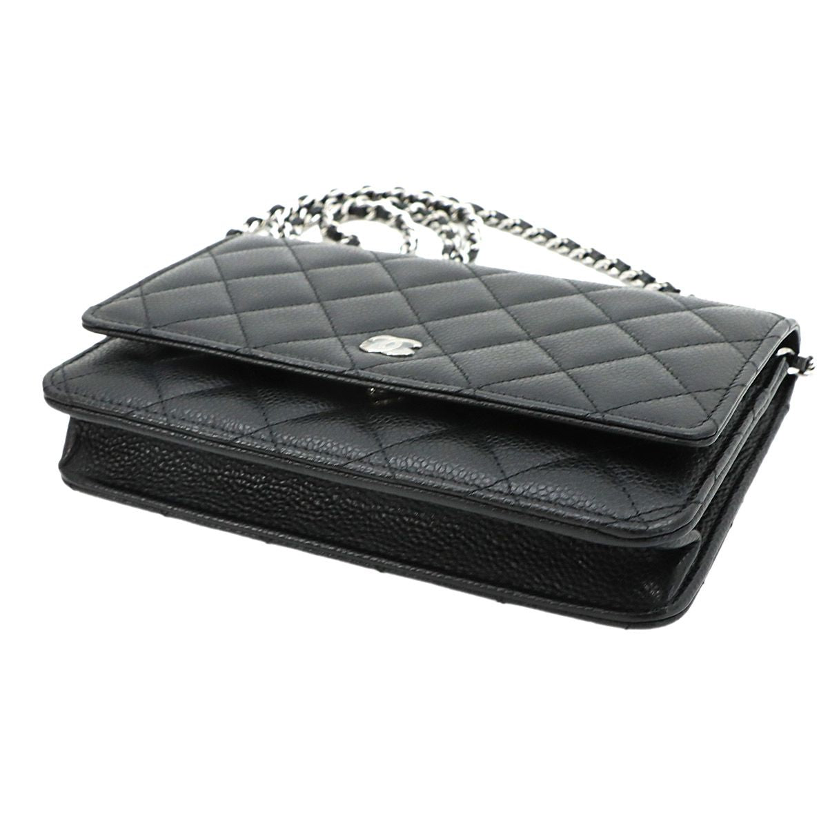 Chanel Quilted Classic Chain Wallet Caviar Leather Black — view 5