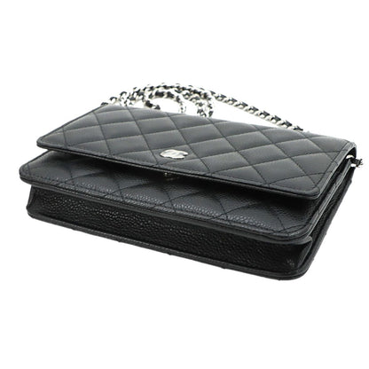 Chanel Quilted Classic Chain Wallet Caviar Leather Black — view 5