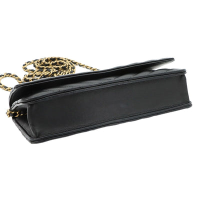 Chanel Blanc Stitch Chain Wallet Lambskin Black Gold — view 5