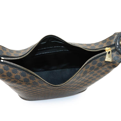 Celine Macadam Shoulder Bag Leather Black Brown Gold Vintage — view 6