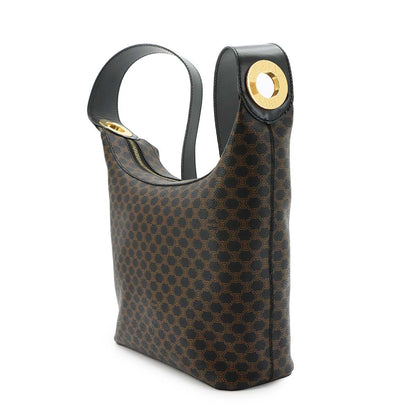 Celine Macadam Shoulder Bag Leather Black Brown Gold Vintage — view 3