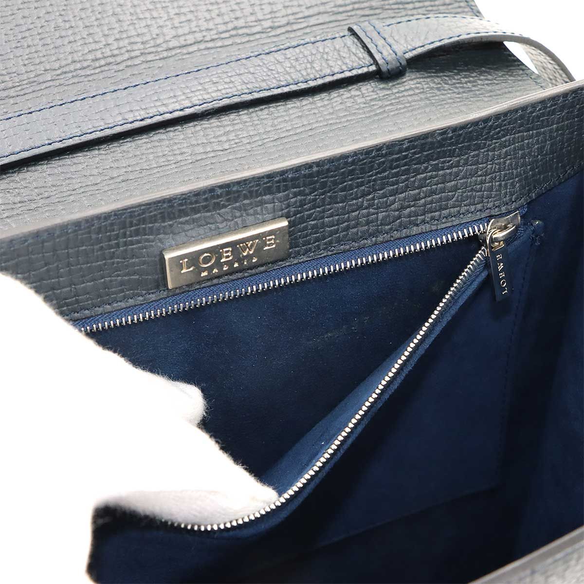 Loewe 2-Way Leather Blue Silver Vintage Shoulder Bag — view 7
