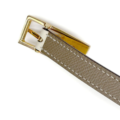 Hermes Lucky 15 Belt Reversible Epsom Etoupe Nata Gold — view 8